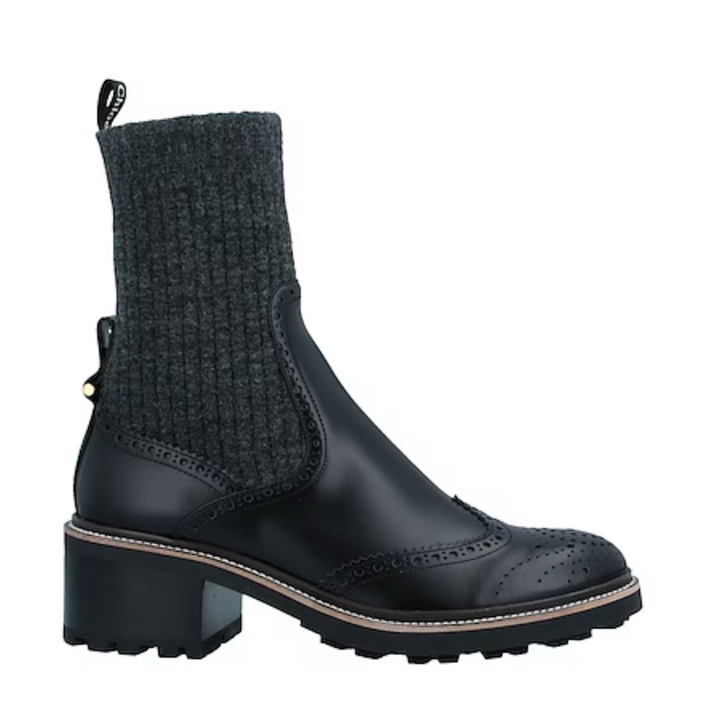 Chloe Black Leather Ankle Boots 40.5
